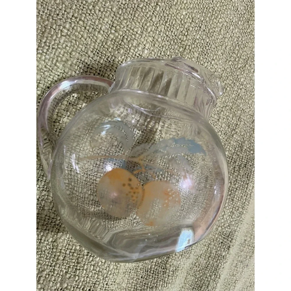 Vintage 1960's Anchor‎ Hocking Tilted Ball Orange Juice Pitcher
